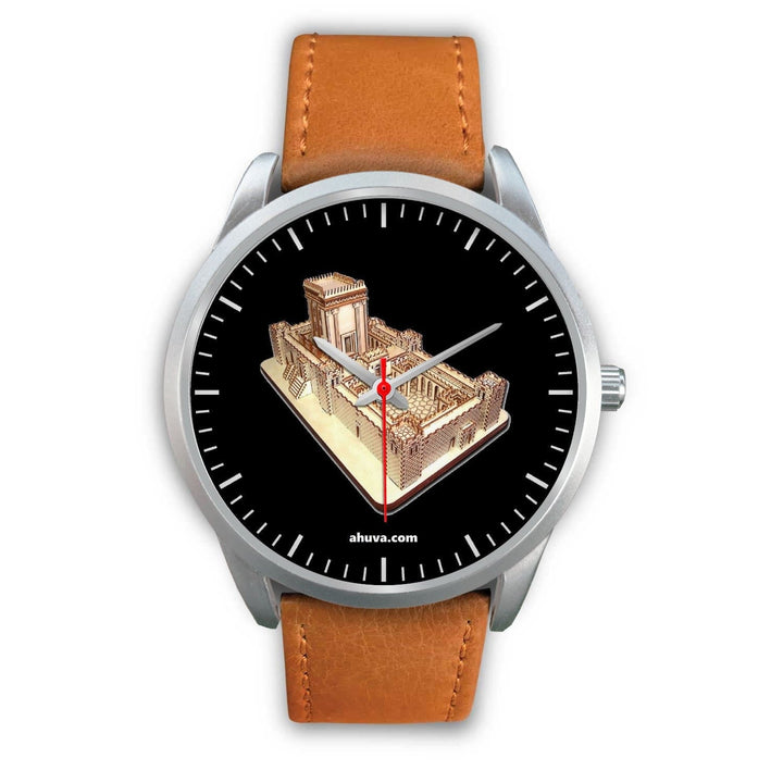 Solomon Temple Wristwatch - Silver Silver Watch Mens 40mm Brown Leather 