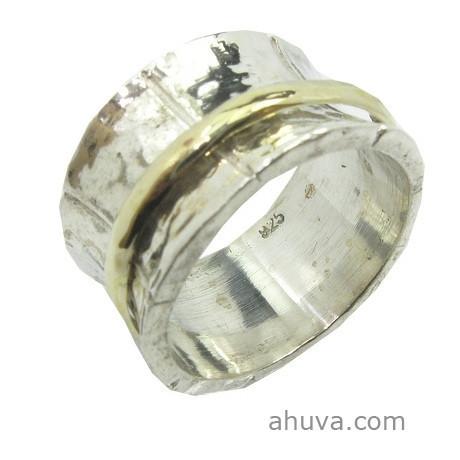 Spinning Enticing Classic Two Tone Ring 