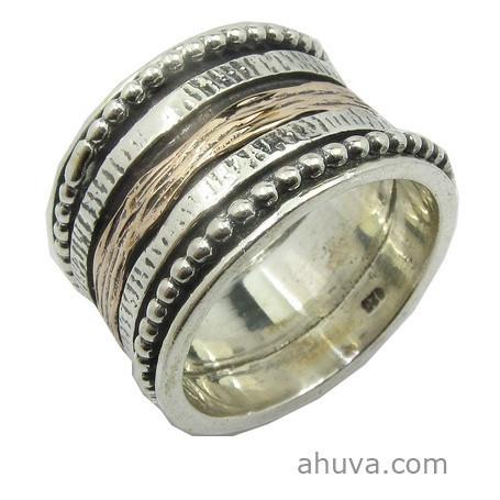 Spinning Gold & Silver Chain Ring 