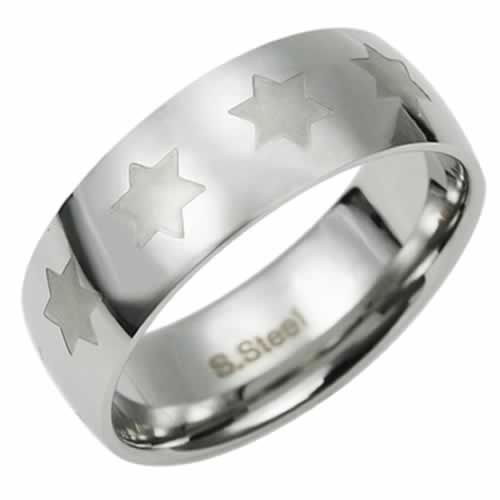Stainless Steel Jewish Star Ring Band Size 10.5 Stainless Steel Jewish Star Ring Band Size 10.5 