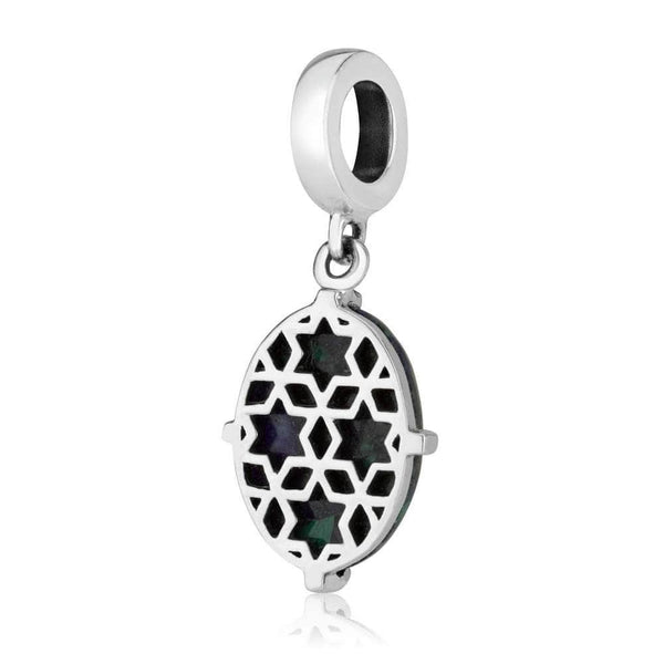 Star David Azurite Stone Hanging Charm Pendant Silver Handcrafted Jewish Jewelry Jewish Jewelry 