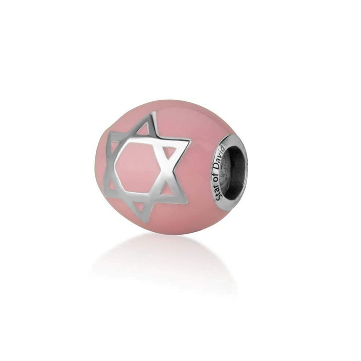 Star David Magen Pink Enamel Charm Bead 925 Sterling Silver Jewish Holy Land New Jewish Jewelry 