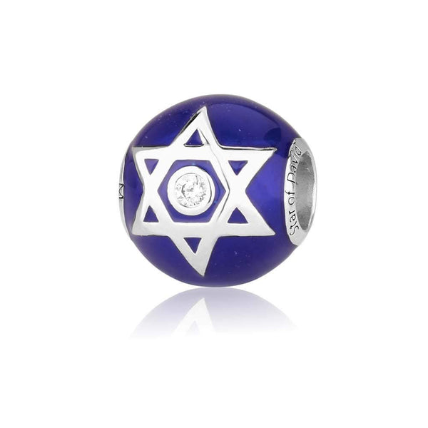 Star David Magen Zircon Stones Deep Blue Bead Charm Jewish Holy Land Jewelry New Jewish Jewelry 