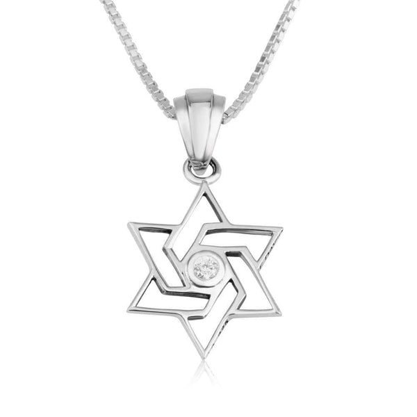 Star David Zircon Stones Solid Sterling Silver Jewelry Holy Land Gift Box New Jewish Jewelry 