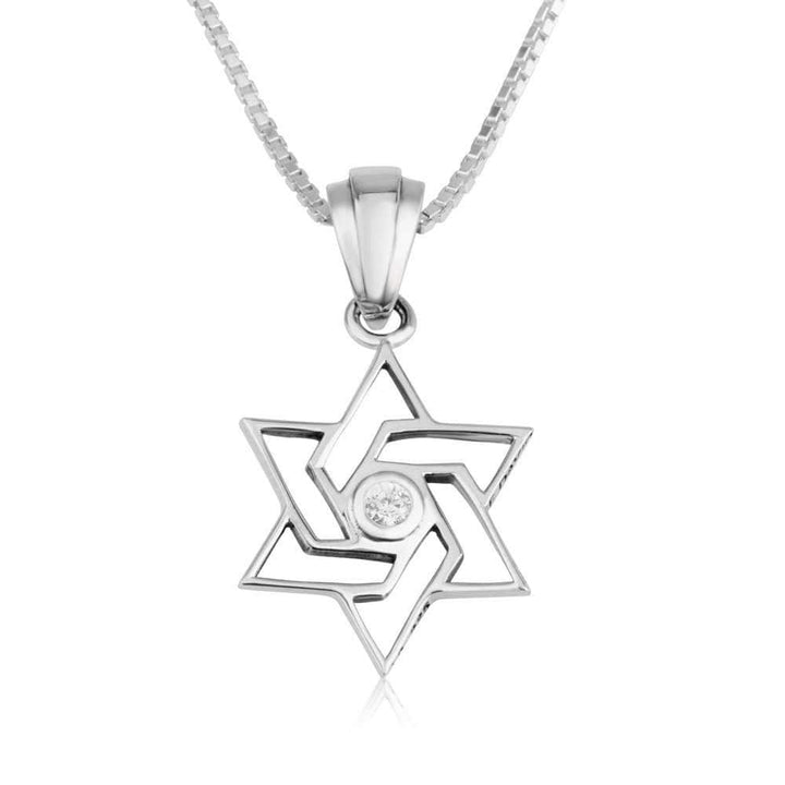 Star David Zircon Stones Solid Sterling Silver Jewelry Holy Land Gift Box New Jewish Jewelry 