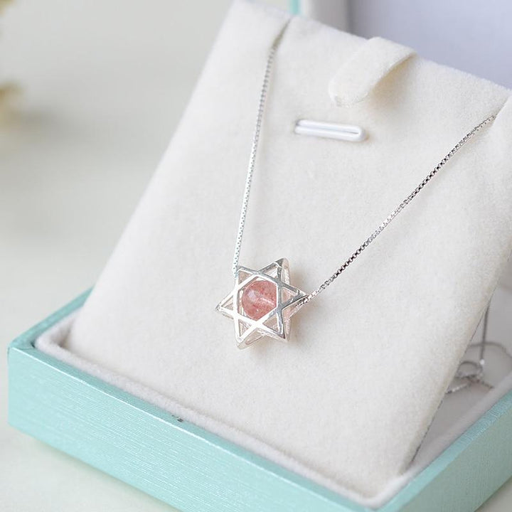 Star of David 925 Sterling Silver Stone Choker Necklaces For Women jewelry 