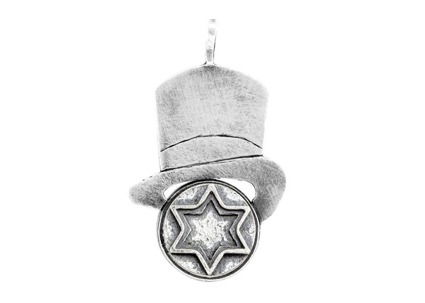 Star of David Antique Medallion Hat Necklace Pendant 