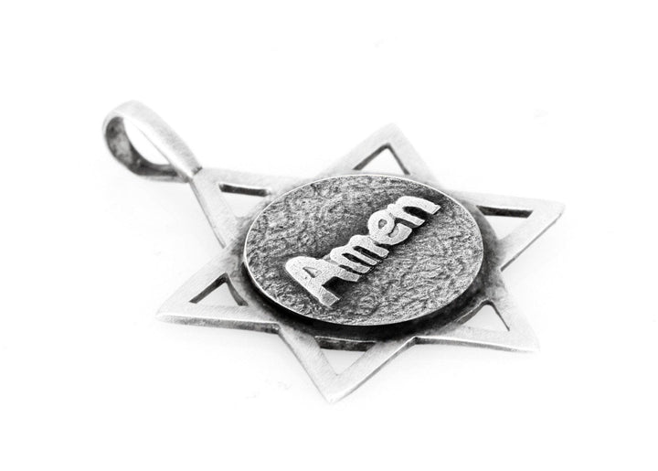 Star Of David Blessing Medallion In English 
