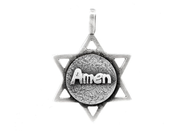 Star Of David Blessing Medallion In English 