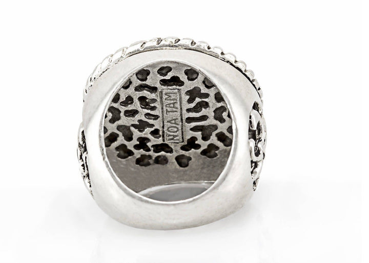 Star of David Coin Medallion Ring with fleur de lis symbol/ Magen David Ring RINGS 