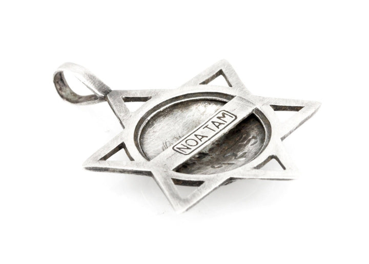 Star Of David Coin Necklace Hebrew Affirmation Medallion 