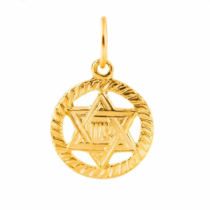 Star Of David In Circle 16 inches Chain (40 cm) 