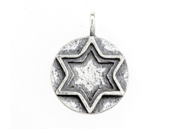 Star Of David Medallion Antique Necklace 