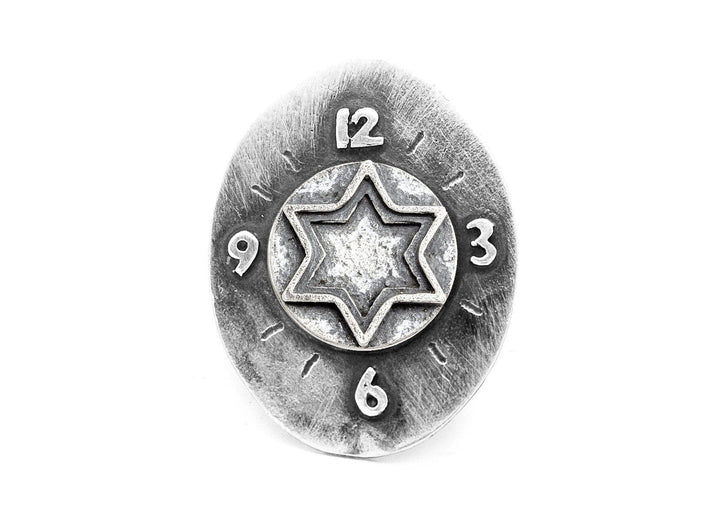 Star Of David Medallion Clock Ring 