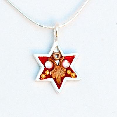 Star of David Necklace Israel Symbols Red Star 