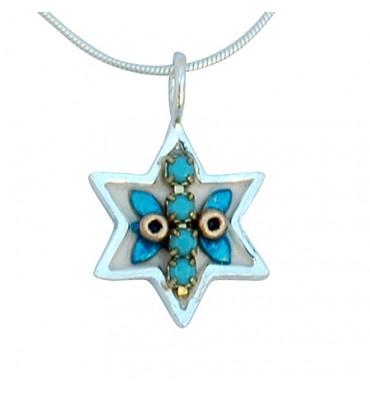 Star of David Necklace Israel Symbols Turquoise 