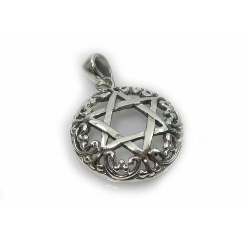 Star Of David Necklace With Lattice 18 inches Chain (45 cm) 