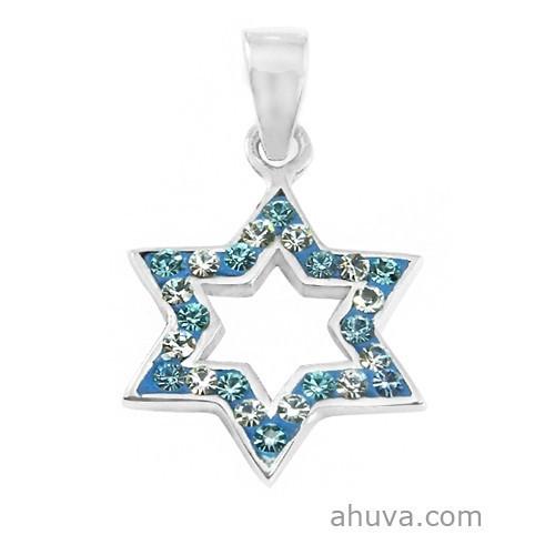 Star Of David Pendant In Watery Beauty 18 inches Chain (45 cm) 