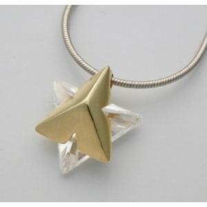 Star Of David Pendant Necklace Champagne 