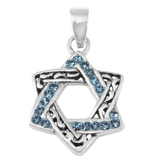Star Of David Stone Crystals 18 inches Chain (45 cm) 