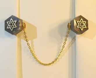 Star Of David Tallit Clips On Marble Gold Or Silver Gold 