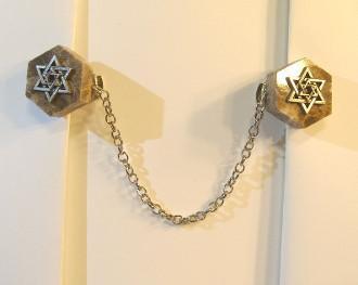 Star Of David Tallit Clips On Marble Gold Or Silver Silver 
