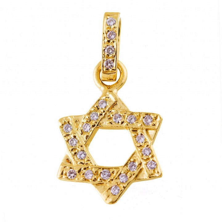 Star Of David With Diamonds 16 inches Chain (40 cm) 