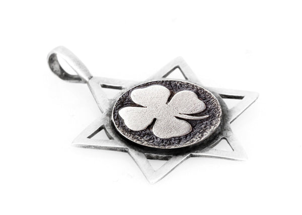 Star Of David With The Clover Medallion 