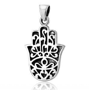 Sterling Silver Ornate Hamsa 