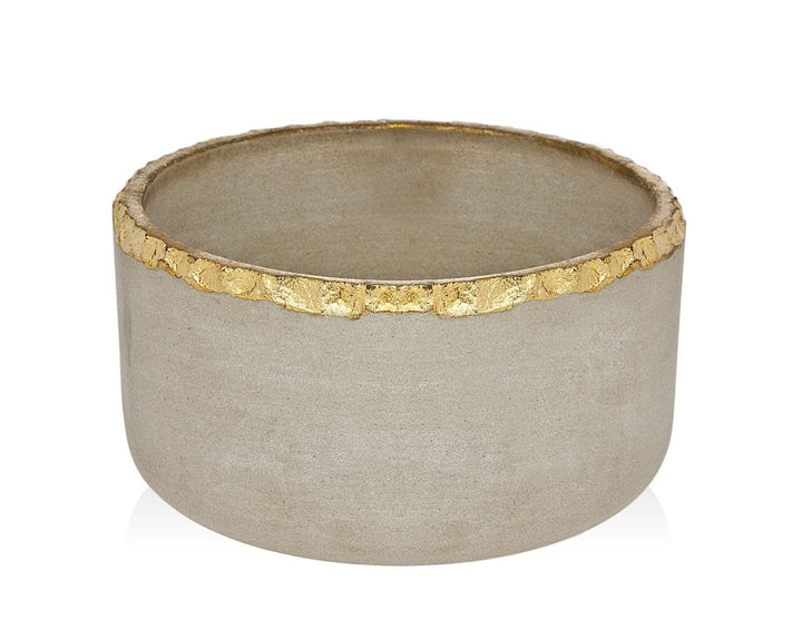 Stone Salad Bowl Gold Edge STONE SALAD BOWL GOLD EDGE 