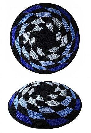 Supreme DMC Knit Kippot - Shades of Blue 