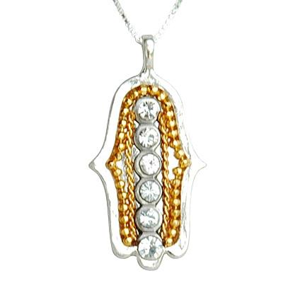 Swarovski Hamsa Necklaces Gold & Crystal 