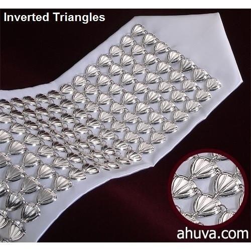 Tallit Atarahs & Ataros Silver Neckbands 3 Rows Inverted Triangles 