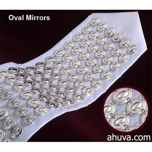 Tallit Atarahs & Ataros Silver Neckbands 3 Rows Oval Mirrors 