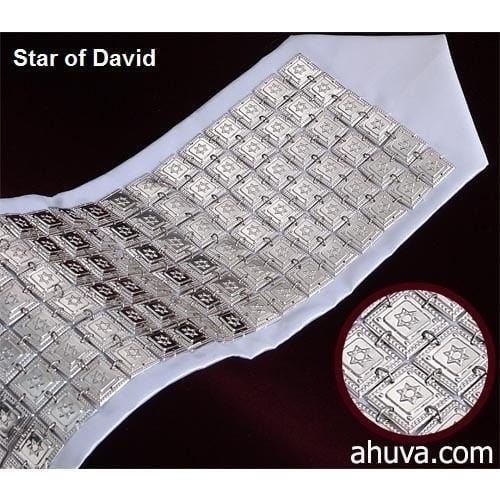 Tallit Atarahs & Ataros Silver Neckbands 3 Rows Star of David 