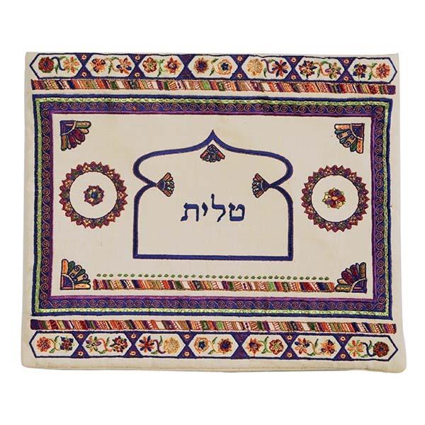 Tallit Bag - Embroidery - Linen - Dark 