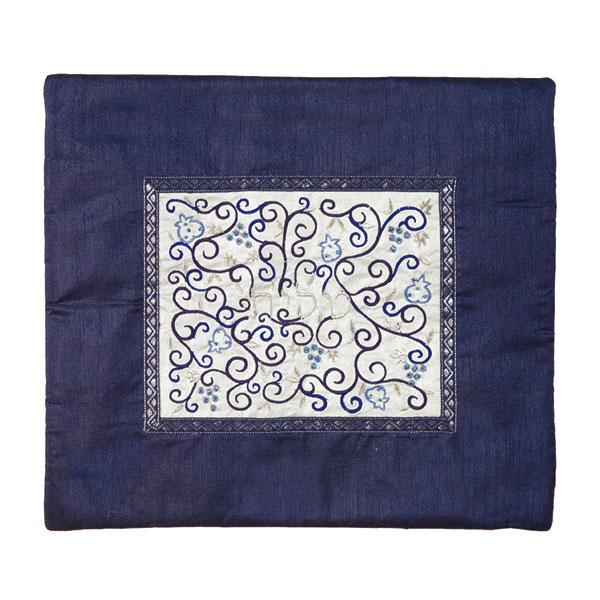 Tallit Bag - Middle Embroidery - Blue + White 