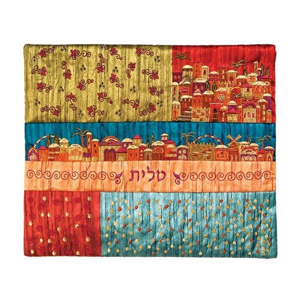 Tallit Bag - Patches + Embroidery - Jerusalem Multicolor 