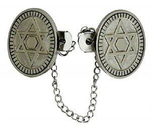 Tallit Clips with Star of David Nickel Plated 