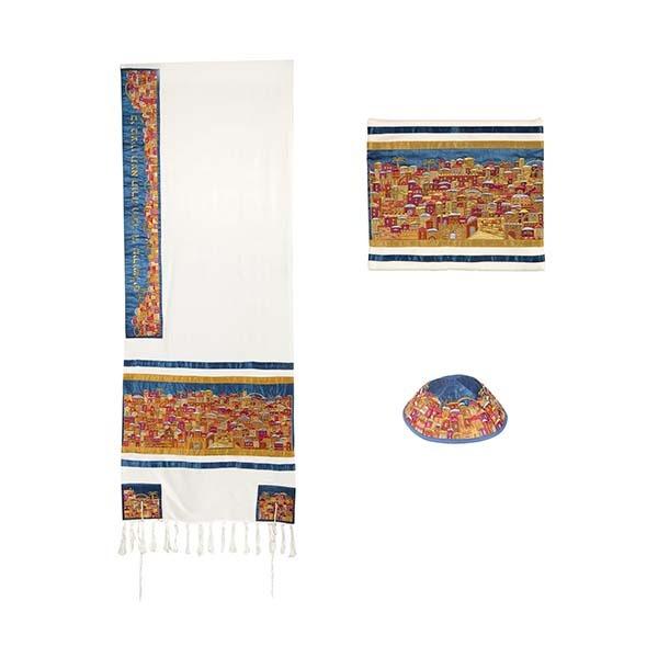 Tallit - Dense Embroidery - Jerusalem - Multicolor 