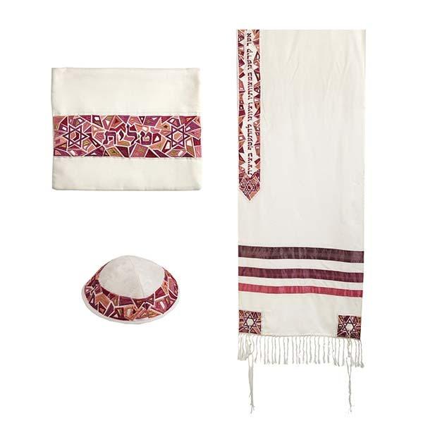 Tallit - "Magen David" - 41" Maroon 