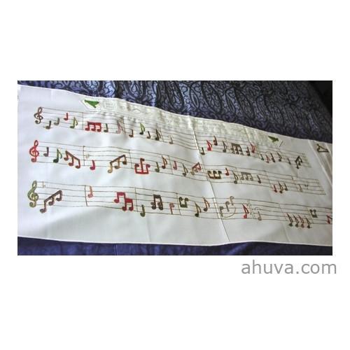 Tallit Prayer Shawl With Musical Notes Tzizit Tied - Standard 18&quot; x 72&quot; (45/180 cm) 