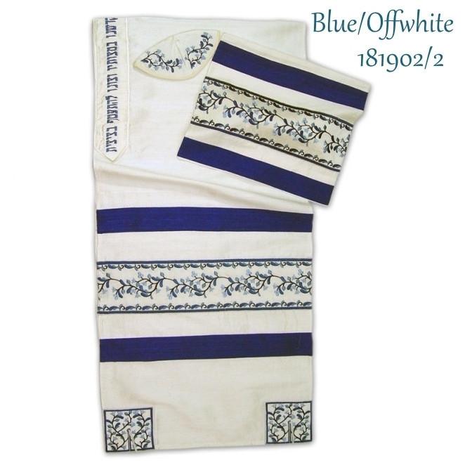 Tallit Set - The Myrtle Branch In Colors Blue 