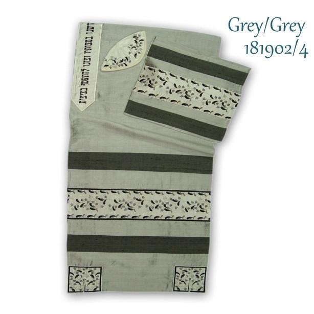 Tallit Set - The Myrtle Branch In Colors Grey 