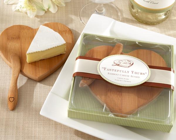 "Tastefully Yours" Heart Shaped Bamboo Cheese Board "Tastefully Yours" Heart Shaped Bamboo Cheese Board 