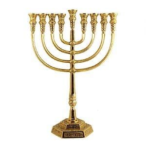 Temple Style Solid Brass Menorah - 21' High 