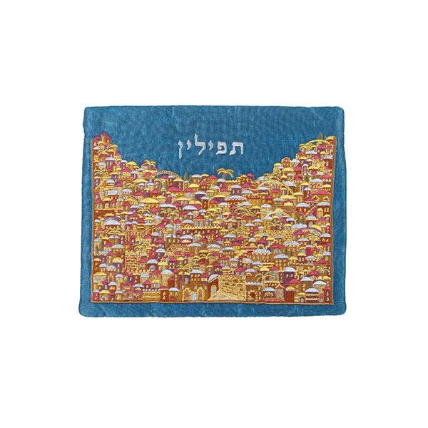 Tfilin Bag - Full Embroidery - Jerusalem - Multicolor 