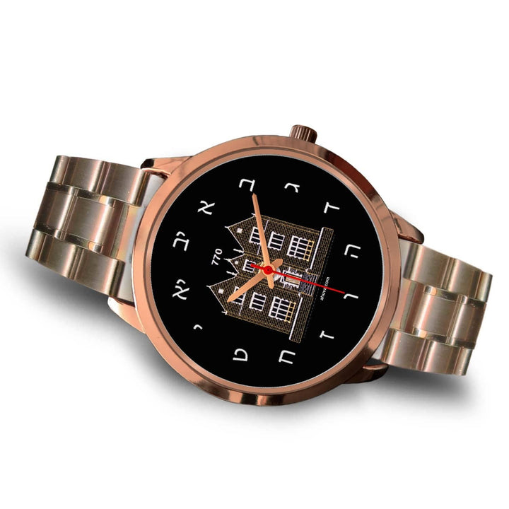The Chabad 770 Hebrew Wristwatch Rose Gold Rose Gold Watch 