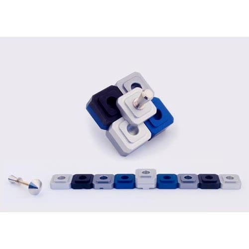 THE DREIDEL - MENORAH Menorah Silver,Grey, Black, Blue - mn012 