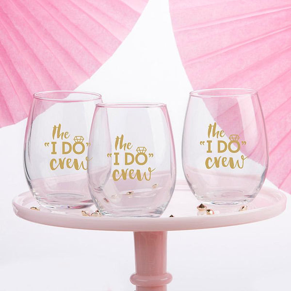 The I Do Crew 15 oz. Stemless Wine Glass (Set of 4) The I Do Crew 15 oz. Stemless Wine Glass (Set of 4) 